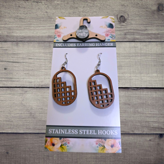 Shape - (Lightweight Wood and Stainless Steel Hooks) -  Earring Number 300351