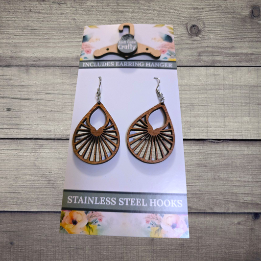 Shape - (Lightweight Wood and Stainless Steel Hooks) -  Earring Number 300340