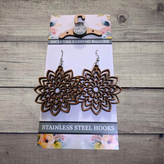 Shape - (Lightweight Wood and Stainless Steel Hooks) -  Earring Number 300328