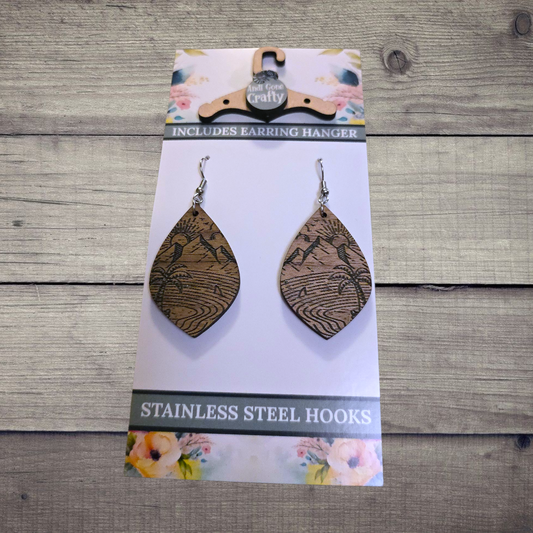 Scenic - (Lightweight Wood and Stainless Steel Hooks) -  Earring Number 300335