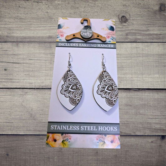 Mandala (3 colors) - (Lightweight Wood and Stainless Steel Hooks) -  Earring Number 300006