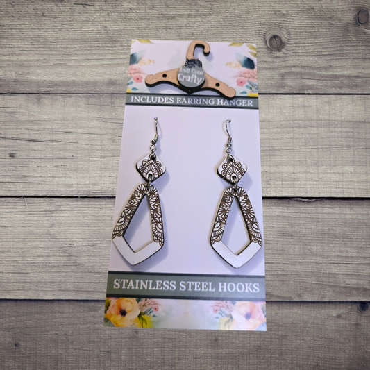 Mandala - (Lightweight Wood and Stainless Steel Hooks) -  Earring Number 300196