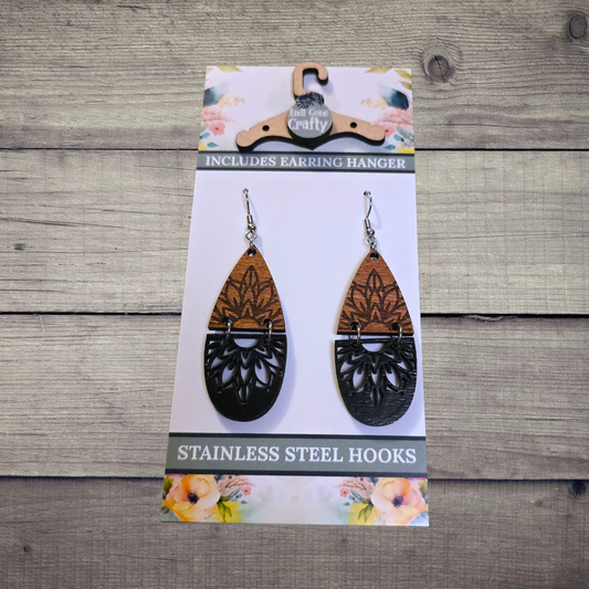 Shape - (Lightweight Wood and Stainless Steel Hooks) -  Earring Number 300150