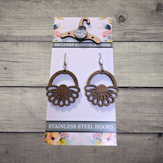 Shape - (Lightweight Wood and Stainless Steel Hooks) -  Earring Number 300157