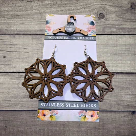 Large Shape- (Lightweight Wood and Stainless Steel Hooks) -  Earring Number 300158