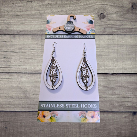 Arrow - (Lightweight Wood and Stainless Steel Hooks) -  Earring Number 300162