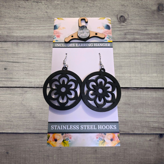 Shape - (Lightweight Wood and Stainless Steel Hooks) -  Earring Number 300138