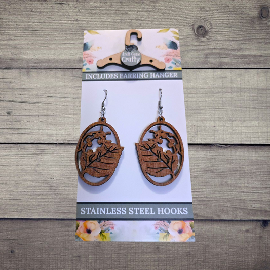 Lady Bug - (Lightweight Wood and Stainless Steel Hooks) -  Earring Number 300139
