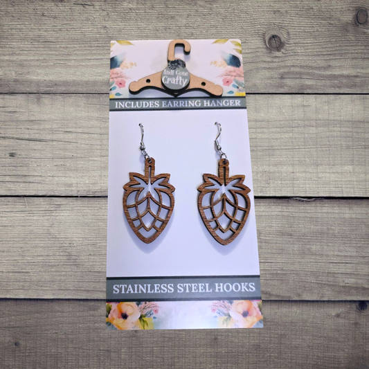Strawberry - (Lightweight Wood and Stainless Steel Hooks) -  Earring Number 300081