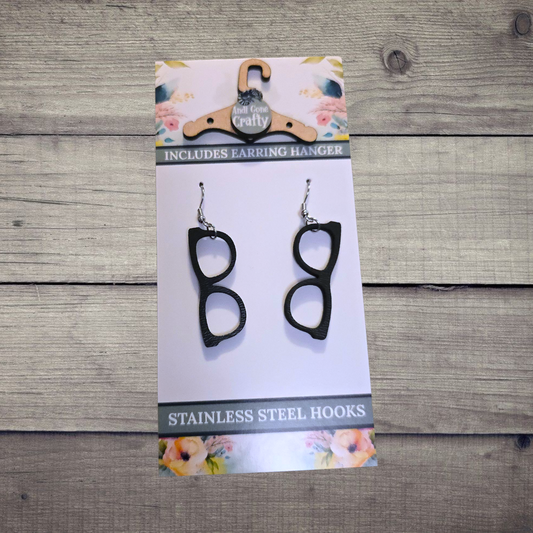 Glasses - (Lightweight Wood and Stainless Steel Hooks) -  Earring Number 300086