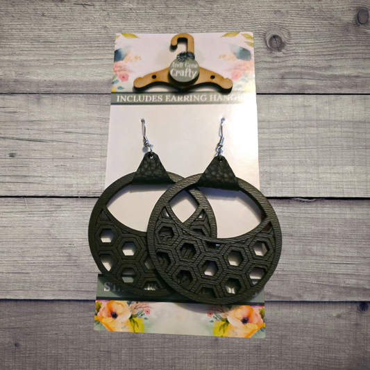 Large Shape (4 colors available) - (Lightweight Wood and Stainless Steel Hooks) -  Earring Number 300003