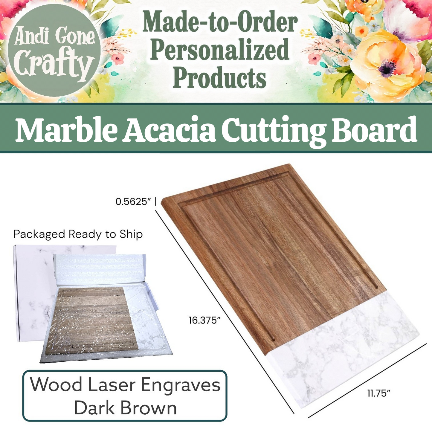 Marble Acacia Cutting Board