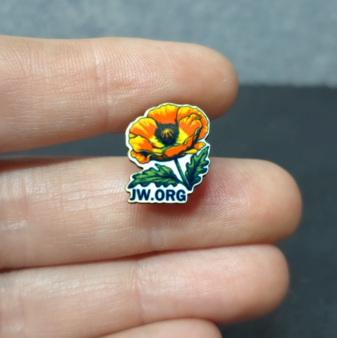 Poppy with JW.ORG - Qty 20 Small 0.5 in Mini Pin Pack