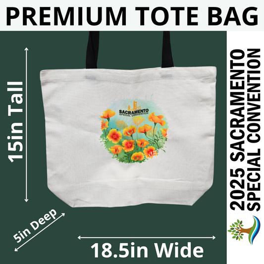 Teal Poppy Circle - Sacramento Special Convention - Premium Tote Bag
