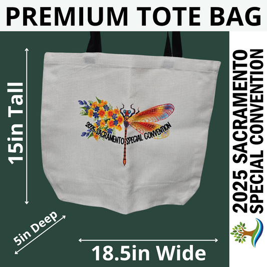 Dragonfly w/ Flowers - Sacramento Special Convention - Premium Tote Bag