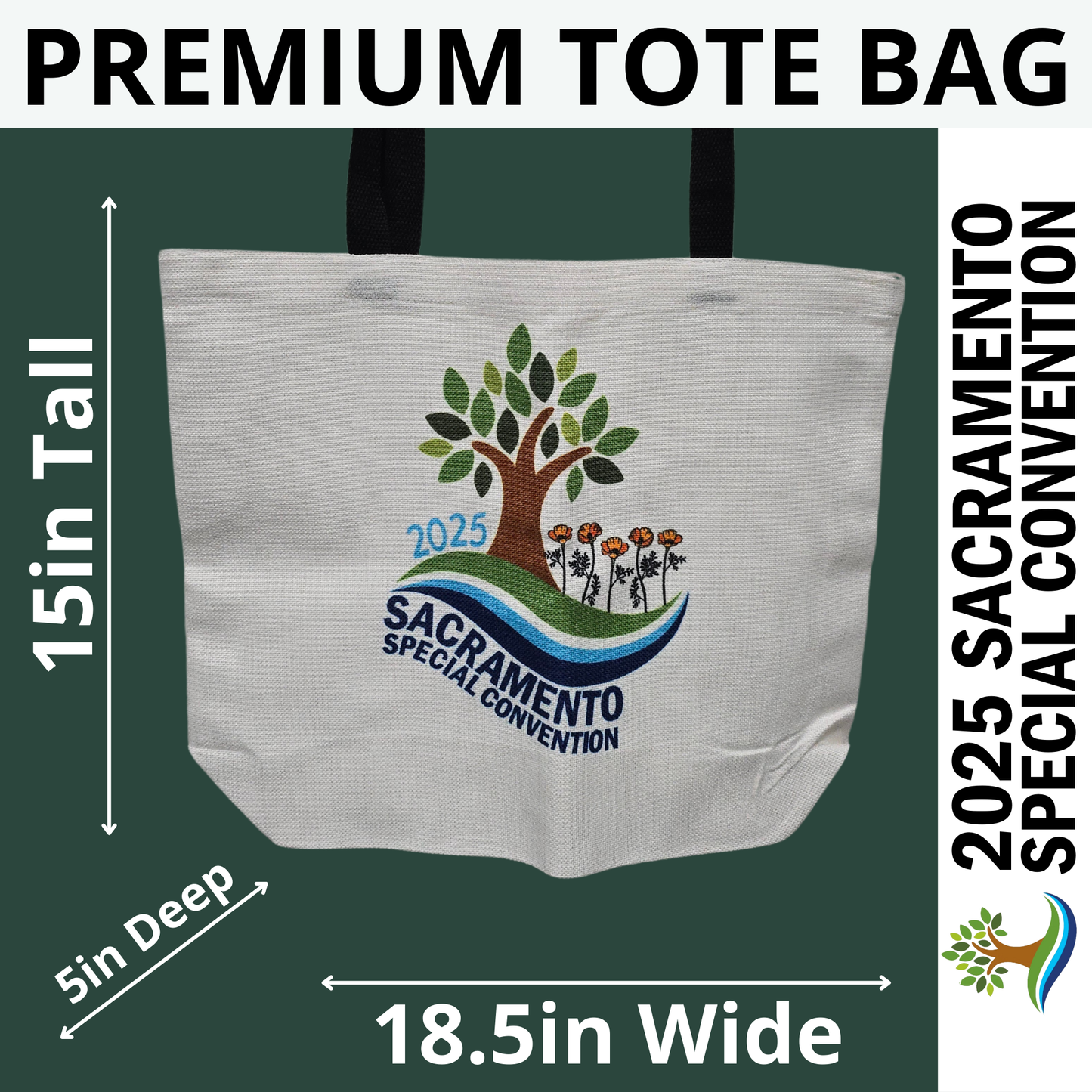 Tree w/ Poppies- Sacramento Special Convention - Premium Tote Bag