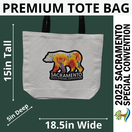 CA Bear Purple Poppies - Sacramento Special Convention - Premium Tote Bag