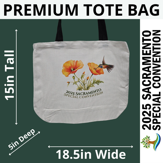 Humming Brid w/ Poppies - Sacramento Special Convention - Premium Tote Bag