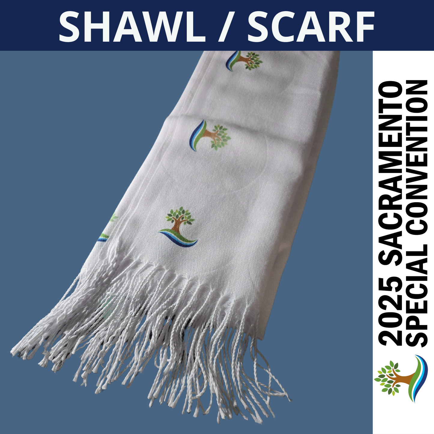 Shawl / Scarf - Sacramento Special Convention (71 in Long x 27.5in Wide)