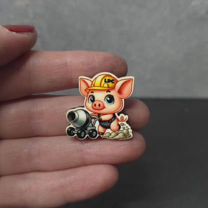 Pig - Construction Animals - LDC - JW Pin - Full Color