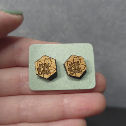 Maple Leaf - Wood JW Earring - Stainless Steel Posts
