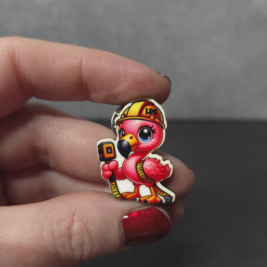 Flamingo - Construction Animals - LDC - JW Pin - Full Color