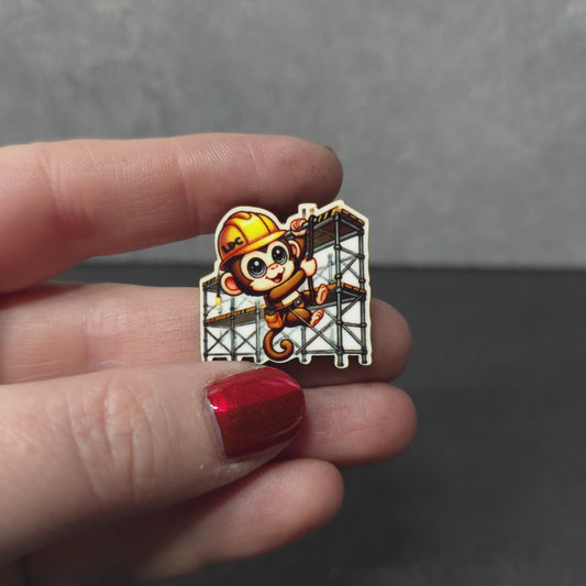 Monkey - Construction Animals - LDC - JW Pin - Full Color