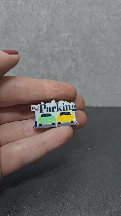 Green and Yellow Car - Parking - JW Department Pin