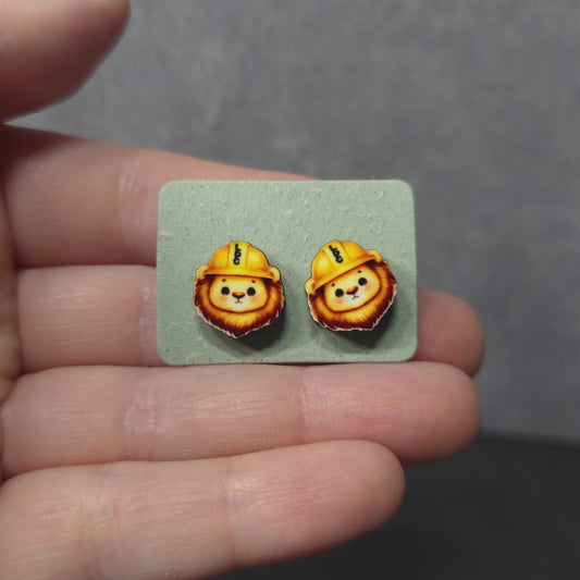 Lion Head - Animal - LDC Earrings - Stainless Steel