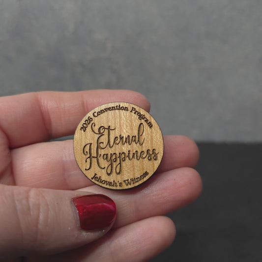 Eternal Happiness - 2026 Convention - JW Pin - Cherry Wood