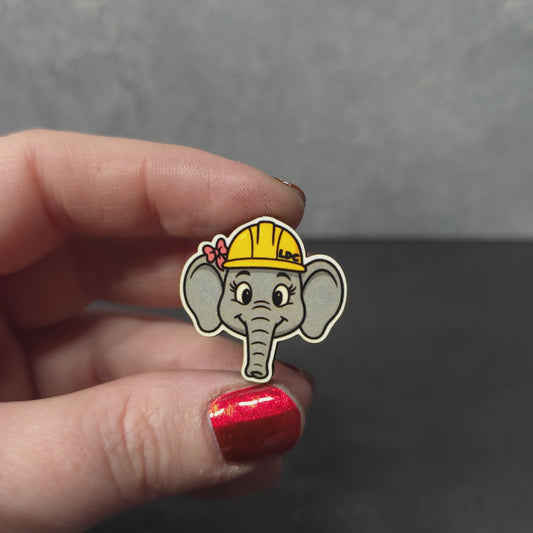 Girl Elephant Head - Construction Animals - LDC - JW Pin - Full Color