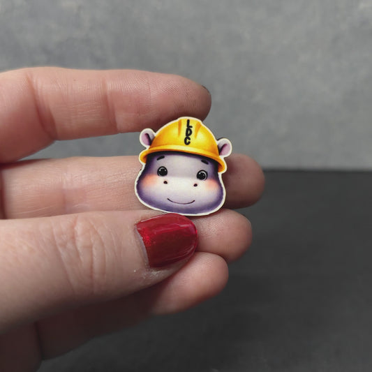 Hippo Head - Construction Animals - LDC - JW Pin - Full Color