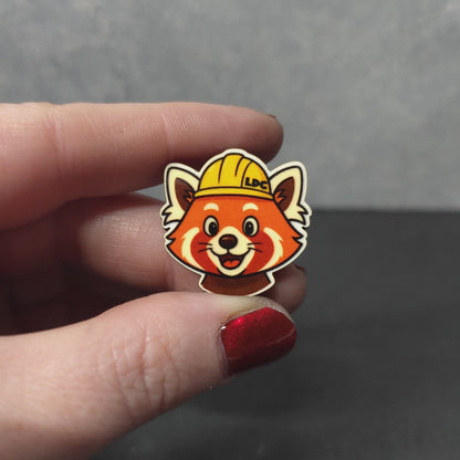 Red Panda Head - Construction Animals - LDC - JW Pin - Full Color