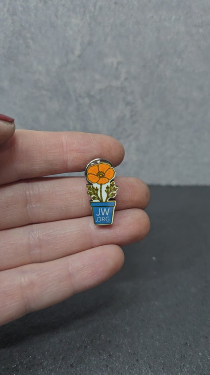 Poppy with JW.ORG Pot - Qty 15 Mini Pin Pack
