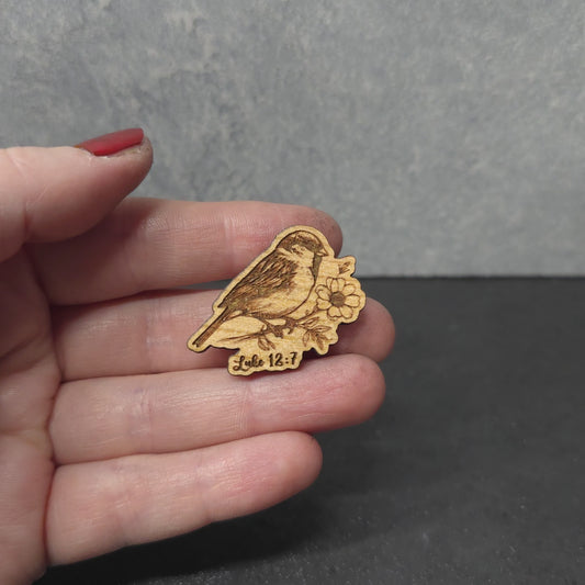 Flower Branch - Sparrow - JW Encourage Pin