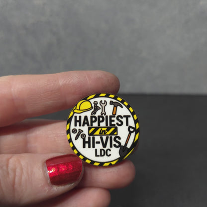 Happiest in High Vis - Circle - LDC - JW Pin - Full Color