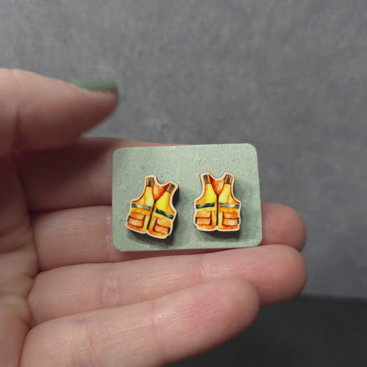 Safety Vest - Tool - LDC Earrings - Stainless Steel