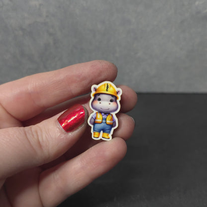 Hippo Full Body - Construction Animals - LDC - JW Pin - Full Color