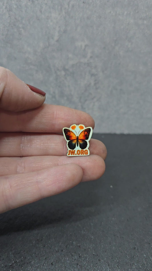 Poppy Butterfly with JW.ORG - Qty 20 Mini Pin Pack