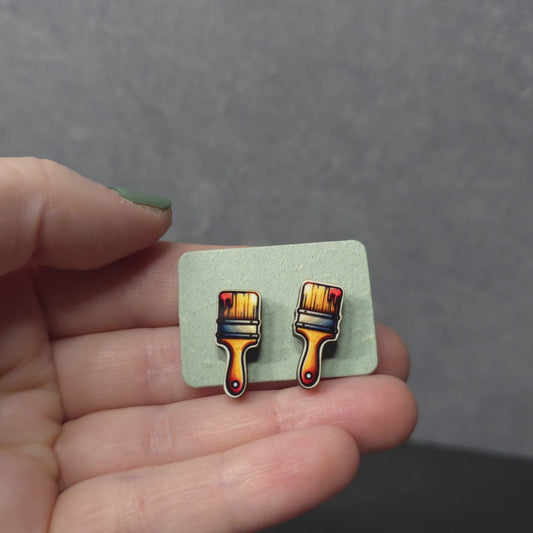 Paint Brush Long - Tool - LDC Earrings - Stainless Steel