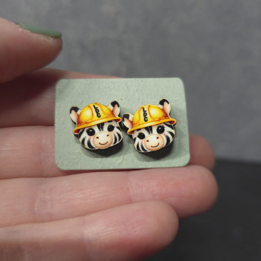 Zebra Head - Animal - LDC Earrings - Stainless Steel