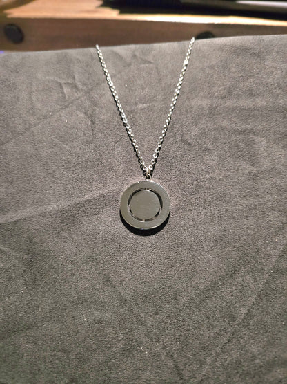 Rotating Circle Necklace - Ready to be Engraved - Premium Stainless Steel Piece #700012