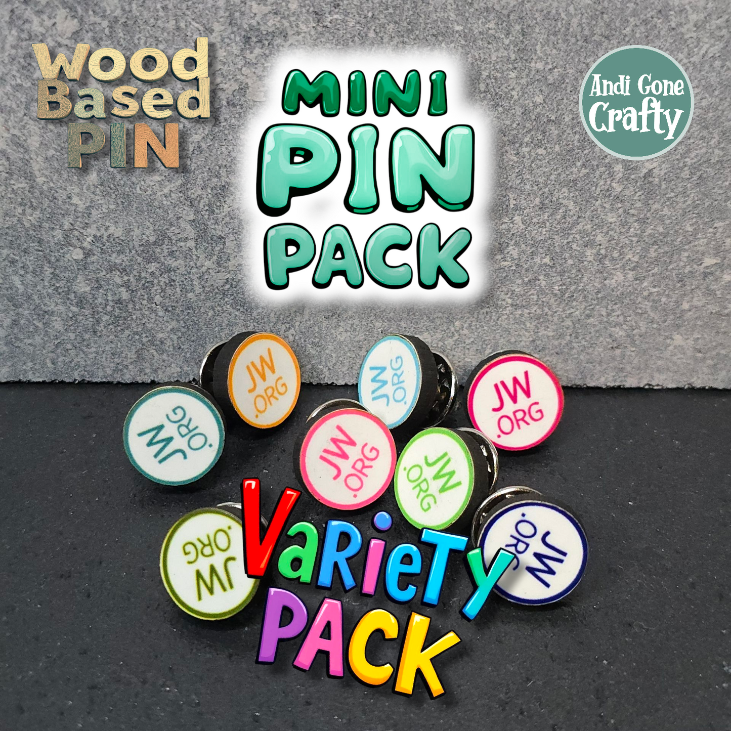 Colorful JW.ORG (Variety Pack)- Qty 20 Mini Pin Pack