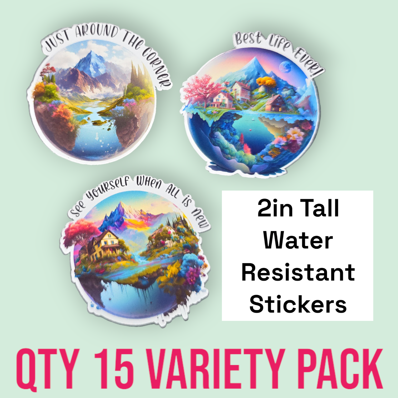 Paradise Water Resistant Stickers (15 Variety Pack) – Andi Gone Crafty