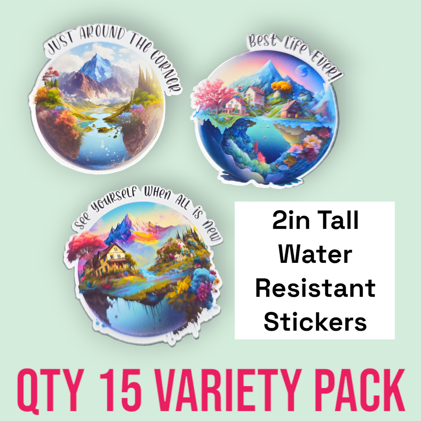 Paradise Water Resistant Stickers (15 Variety Pack)
