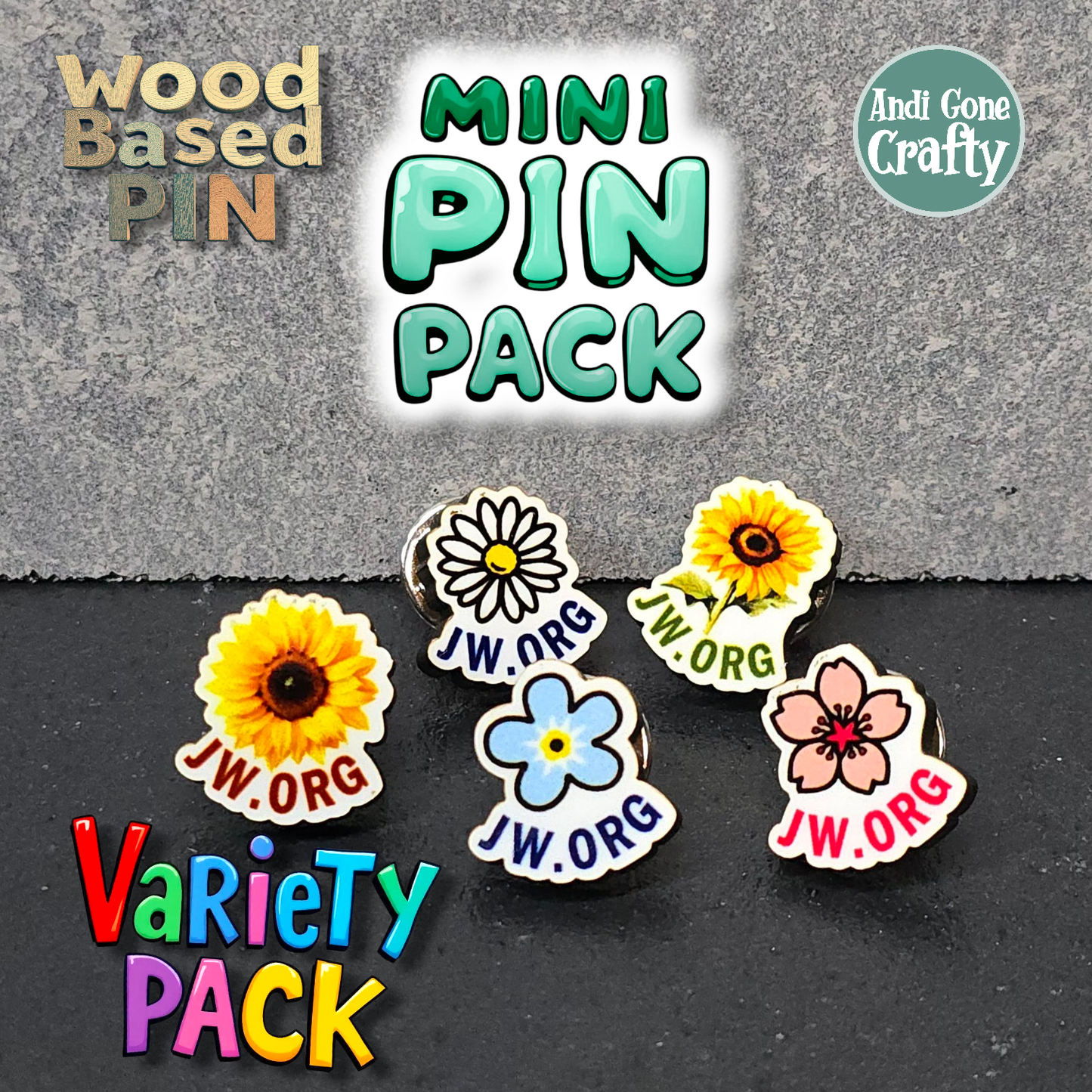 Flowers with JW.ORG - Qty 20 Mini Pin Pack
