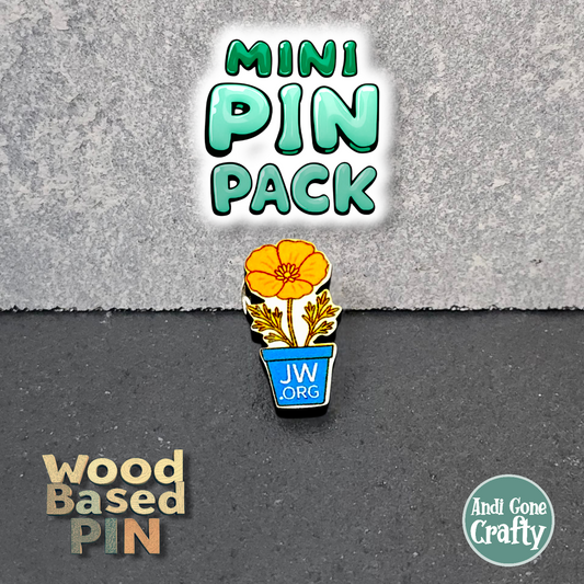Poppy with JW.ORG Pot - Qty 15 Mini Pin Pack