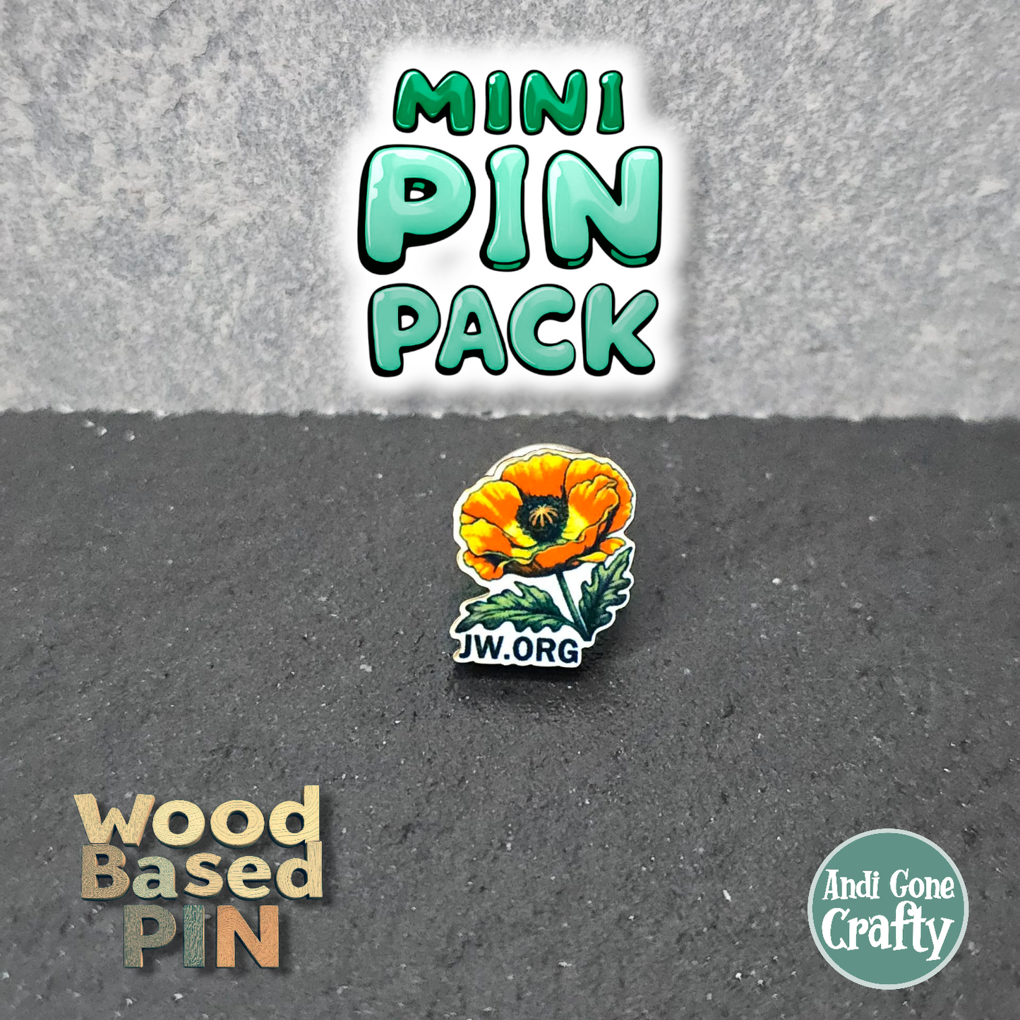 Poppy with JW.ORG - Qty 20 Mini Pin Pack
