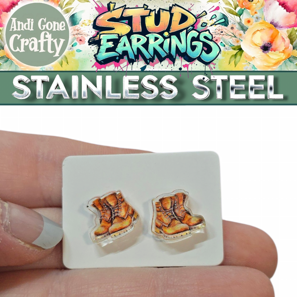 Boots - Tool - LDC Earrings - Stainless Steel