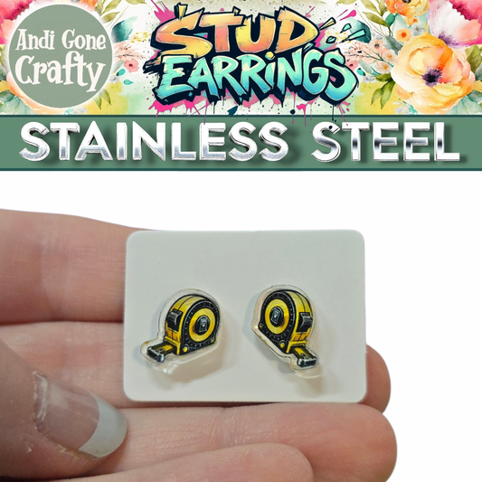 Tape Measure - Tool - LDC Earrings - Stainless Steel
